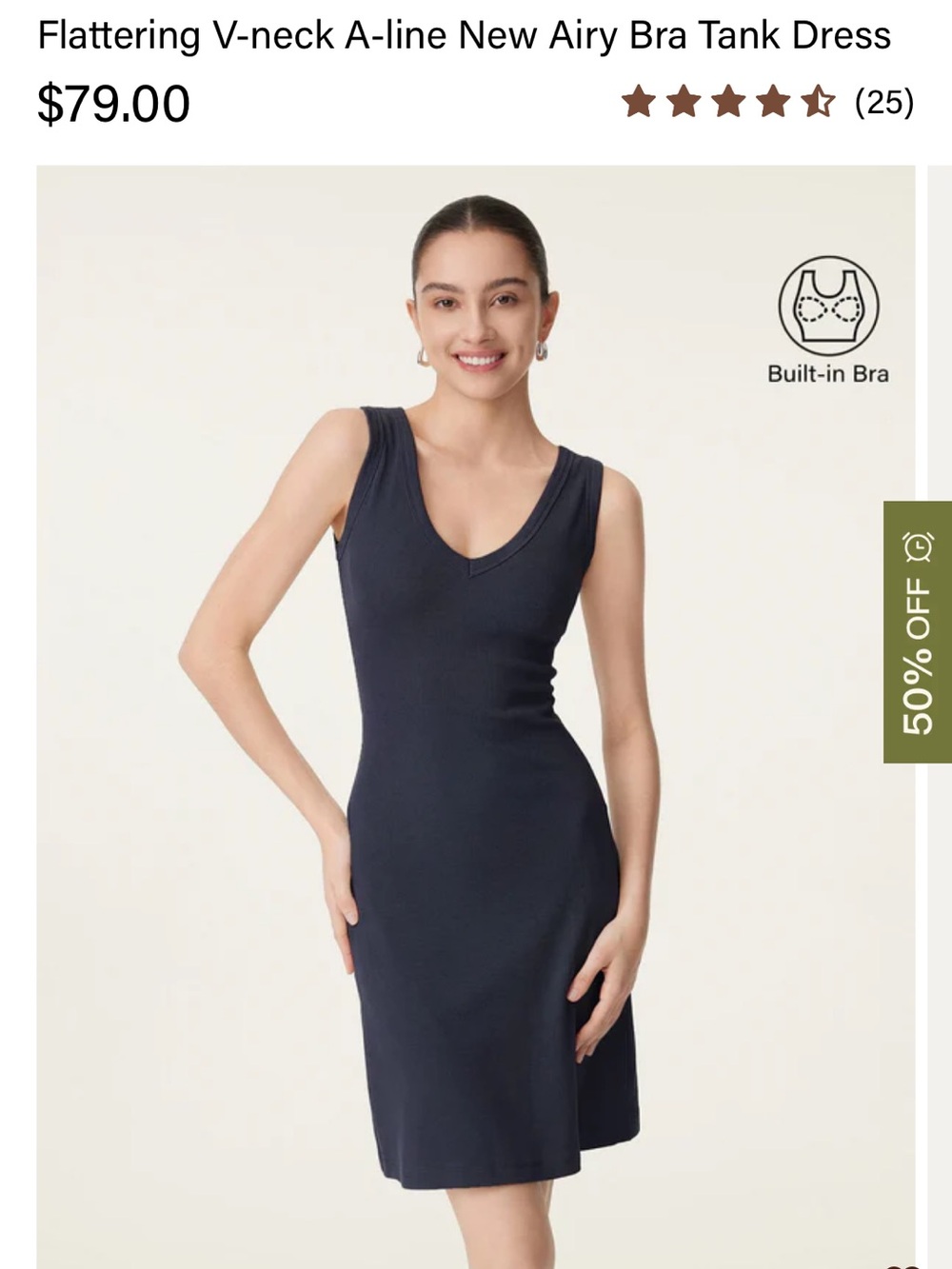 OGL Black V-neck A-line New Airy Brami Tank Dress